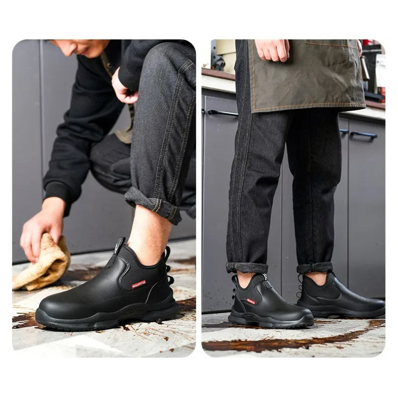 Men's Work Shoes Non Slip Oil Resistant Chef Shoes Suitable Seasons Lightweight and Comfortable with A Soft Sole That Not Tiring