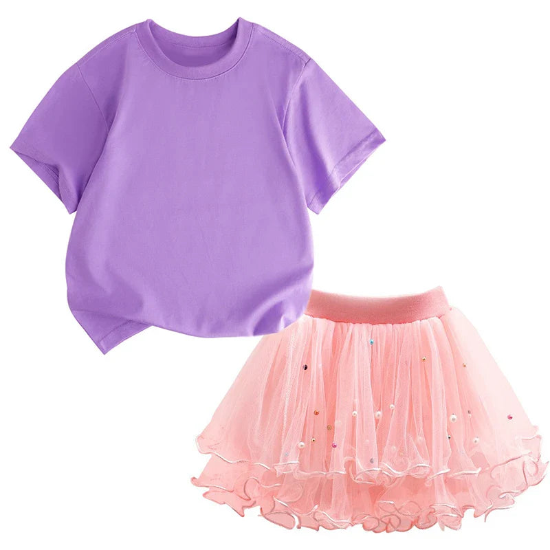 The Aristocats Marie Cat 2Pcs/Set Girl Dress Kid Birthday Clothes Party Princess Dress T-shirt+Tutu Skirt Summer Christmas Gift