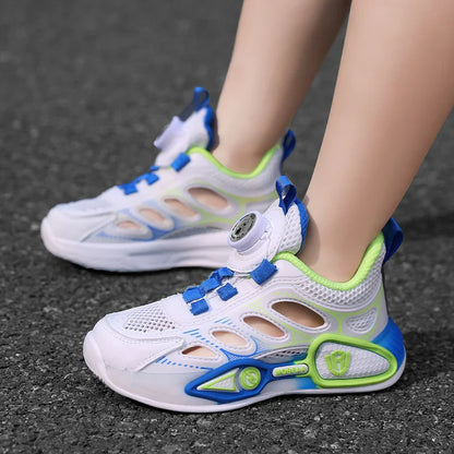 Children Sports Shoes Summer New Hollow Mesh Breathable Fashion Flat Bottom Anti Slip Student Daily Wear Comfort Casual Shoes