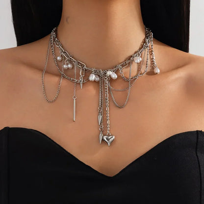 Elegant Irregular Imitation Pearl Beads Necklace for Women Vintage Party Wedding Tassels Choker Fashion Jewelry Accessories Gift