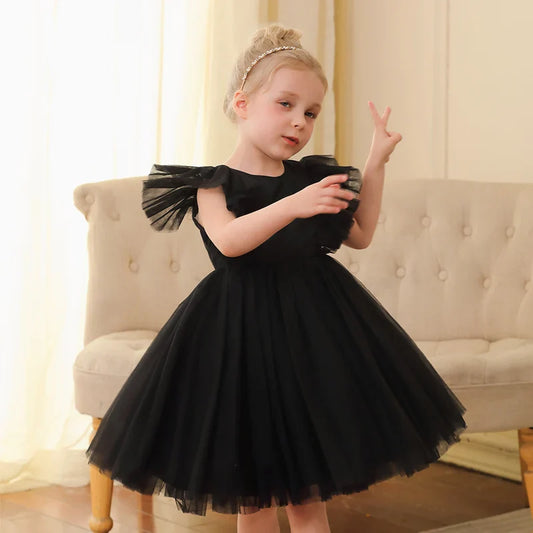 Vestido de Verão para Meninas de 3 a 10 Anos sem Mangas, Vestido Simples de Princesa Infantil, Vestido Curto para Eventos, Apresentações e Festas de Aniversário