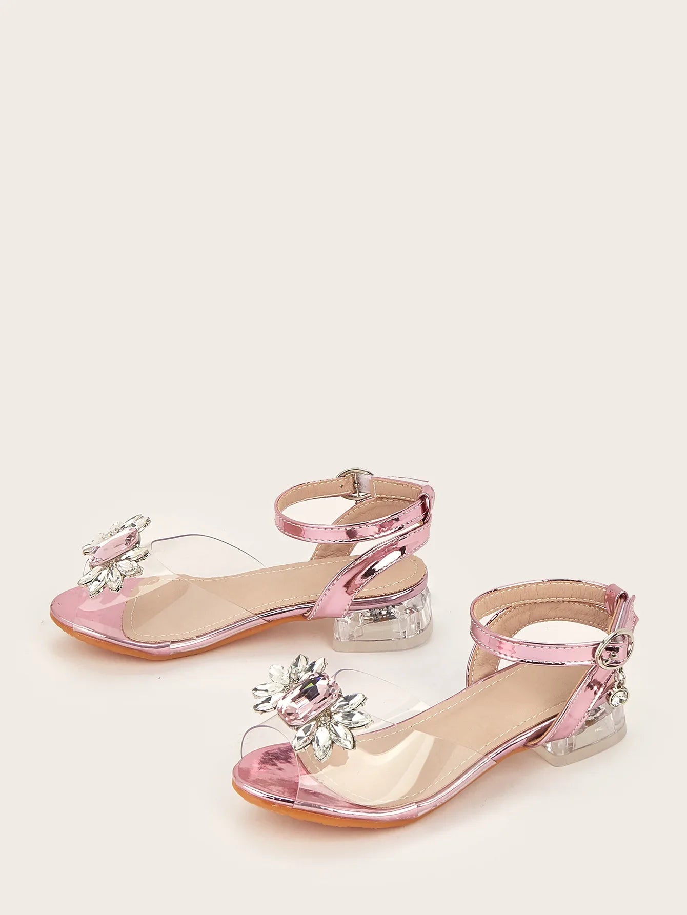 New Children's Shoes Crystal High Heels Girls' Baby Rhinestone Princess Shoes Fashion Transparent Kid's Sandals