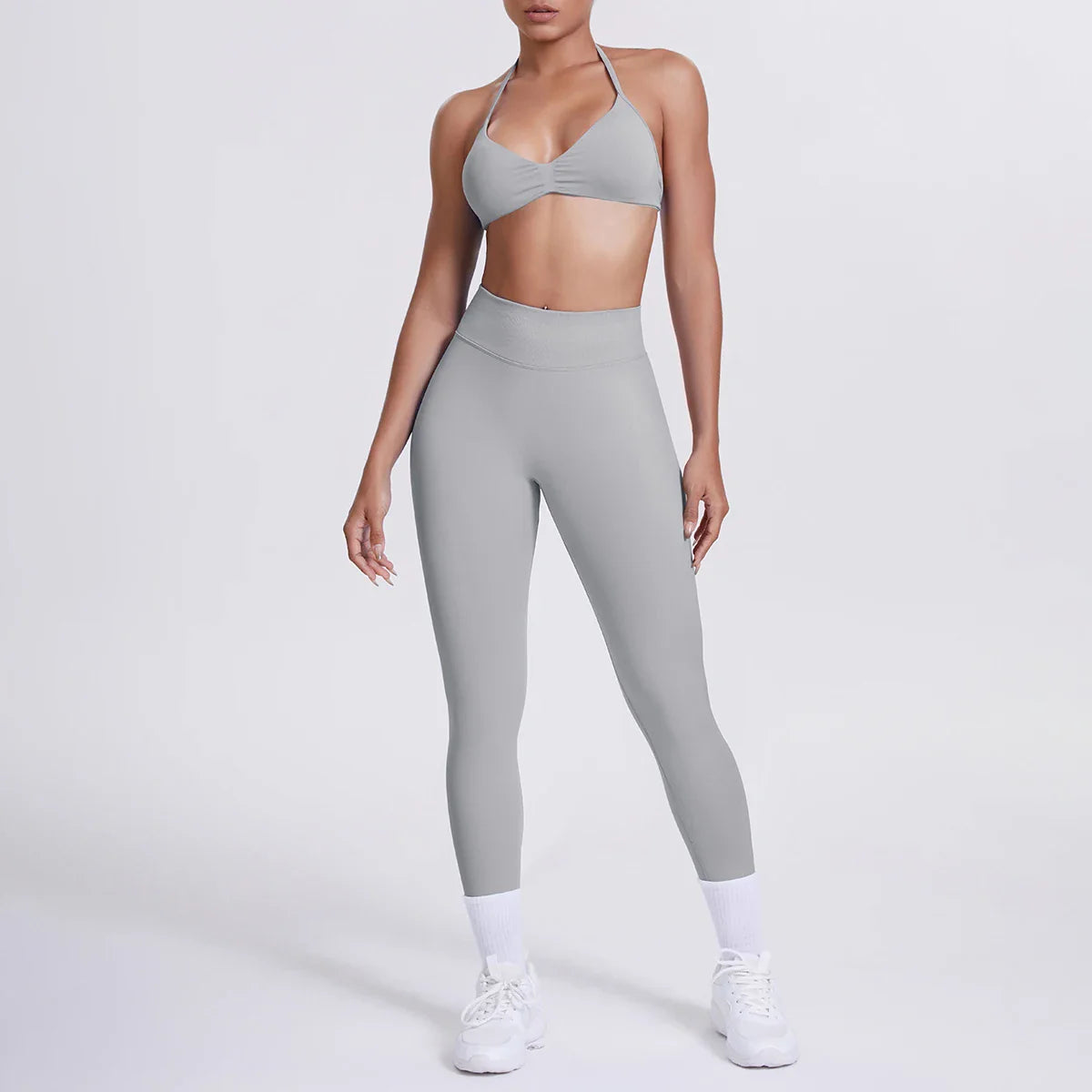 Women 2pcs Patchwork Sport Yoga Suit Training Sleeveless Sport Gym Tops Tummy Control Slimming Booty Leggings Yoga Suit Sports