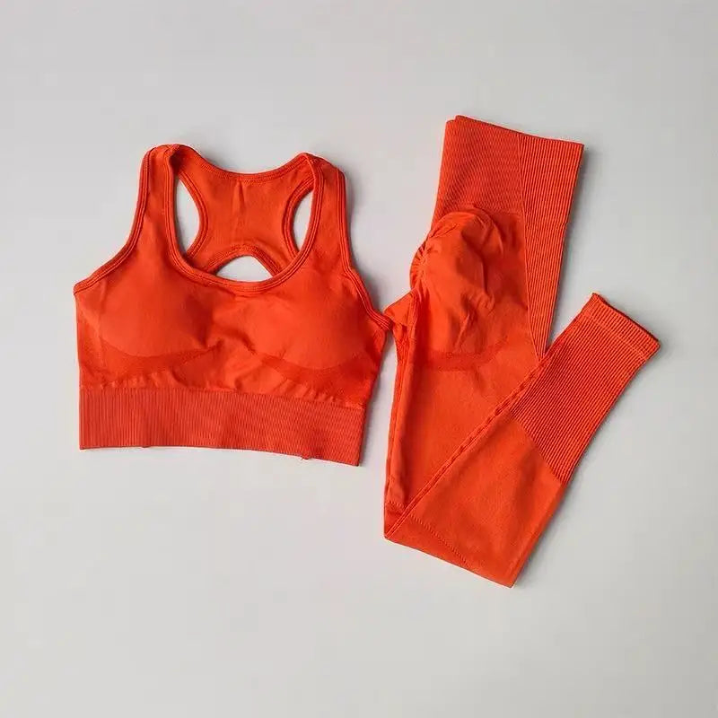 Sexy Back Design Fitness Bra for Women Pilates Shock-Proof Running  Training Tight Sports Pants Yoga Outfit Set