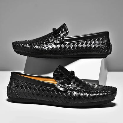 Fashion Leather Men Casual Shoes Breathable Slip on Dress Shoes High Quality Loafers Lightweight Driving Shoes Zapatos Hombre