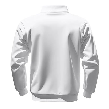American autumn and winter heavy fleece long-sleeved men's sweater half zipper loose stand-up collar pullover men's sweater