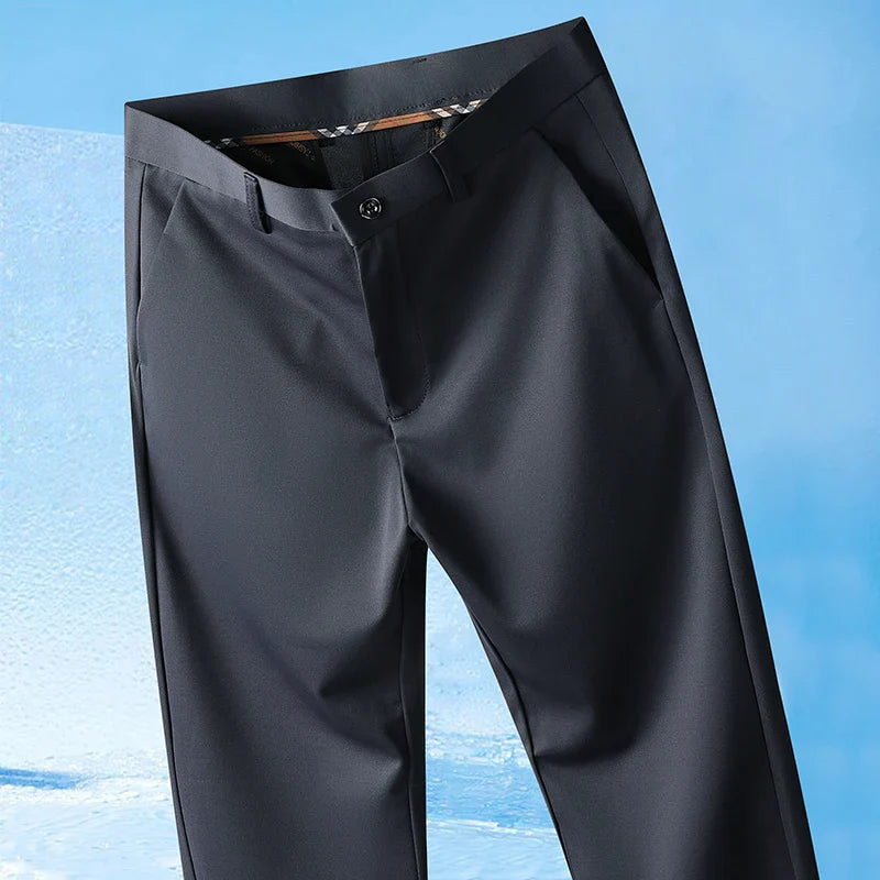 Mens Business Casual Pants Elastic Dress Pants Classic Fit Men Formal Suit Pants Navy Trousers M-3XL