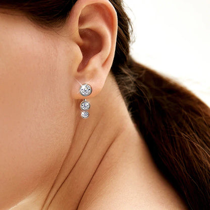 D VVS Moissanite Engagement Earring with GRA Certificates s925 Sterling Silver Plated 18k White Gold Earrings for Women