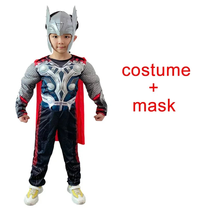 Thor Muscle Anime Smile Hero Cosplay Costume, Combinaison, Marteau Everak, Ensemble Complet, Costumes d'Halloween et de Carnaval