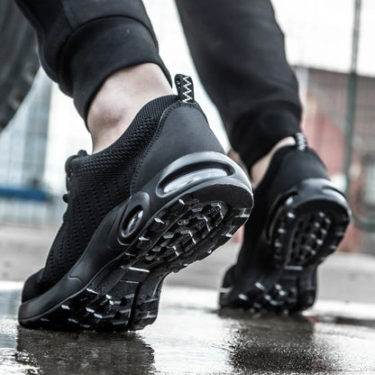 Summer Air Cushion Work Safety Shoes For Men Breathable Work Sneakers Steel Toe Shoes Anti-puncture Safety Protective Shoes