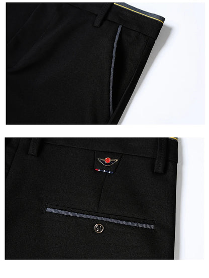 Winter New Classic Men's Fleece Casual Pants Thickened Straight Slim Warm Business Casual Office Male Velvet Trousers