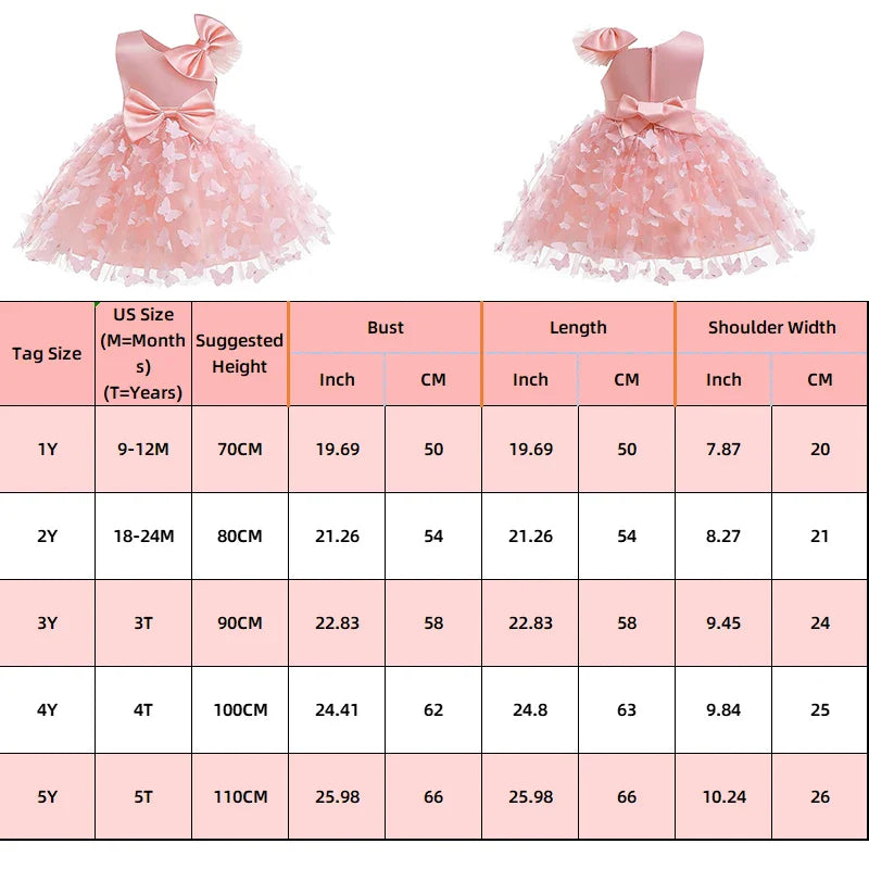 Girl Princess Dress Kid Clothes Party Birthday Outfits Evening Party Tulle Dress Wedding Wear Summer Bowknot Dress