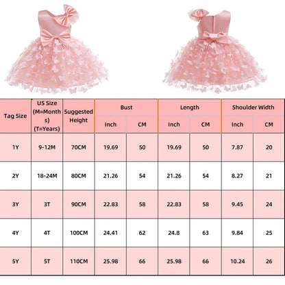 Girl Princess Dress Kid Clothes Party Birthday Outfits Evening Party Tulle Dress Wedding Wear Summer Bowknot Dress