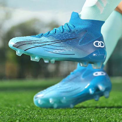 New Men Soccer Shoes Long Spikes Ultralight Football Boots Breathable Sneakers Indoor Match Cleats Training Drop Shipping