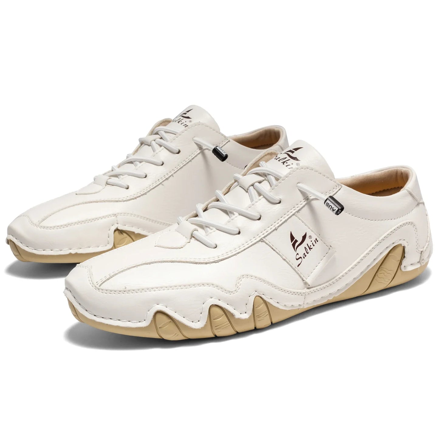 Spring Handmade Leather Casual Men Shoes Design Fashion Sneakers Man Loafers Breathable Soft Flat Shoes Driving Shoes