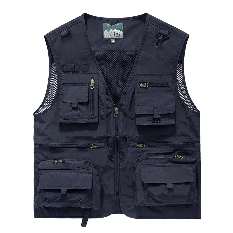 2023 Outdoor Leisure Vest Men's New Multi-Pocket Breathable Outdoor Sports Coat High-Quality Design Leisure Vest Men