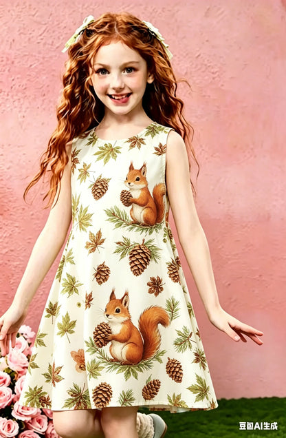 NEW SUMMER STYLE FLORAL PRINT DRESS FOR GIRLS A CASUAL AND SWEET PRINCESS DRESS THE PERFECT GIFT FOR CHILDREN SPORTY STYLE