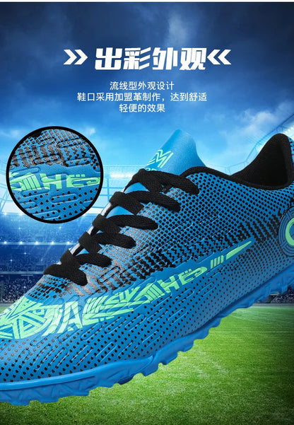 Large Size FG/TF High Quality Mens Soccer Shoes Non-Slip Turf Soccer Cleats for Kids Training Football Boots Chuteira Campo 48