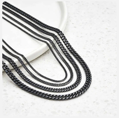 3/5/7/9mm Thick Cuban Chain Necklaces for Men Women,Simple Miami Curb Links Collar,Waterproof Stainless Steel Unisex Chain