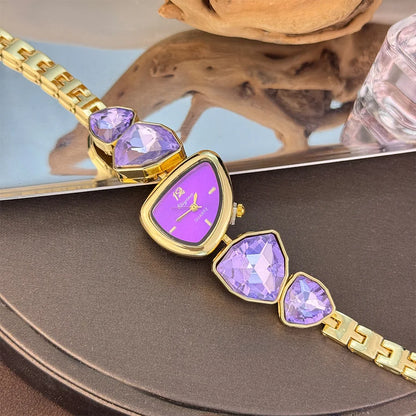 New color scheme irregular design big diamond watch light luxury niche watch color fashion high sense foreign trade wholesale
