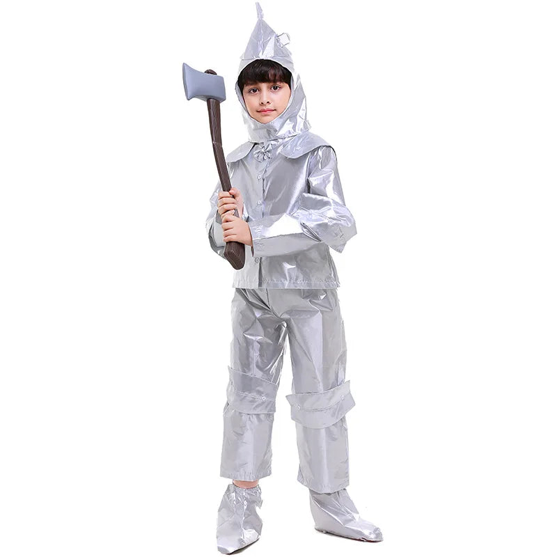 Halloween Cosplay Tin Man Costume Parent-children Clothing Adult Male Iron Man Costume Wizard of Oz Performance Stage Costumes