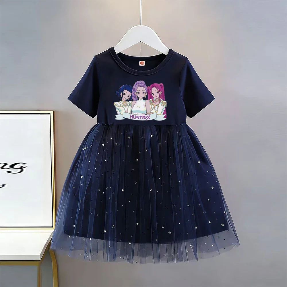 Summer New Girls Short-sleeved Dresses Kids Elegant Princess Dress Dress Baby Princess Girls Dress Children Birthday Party Dress
