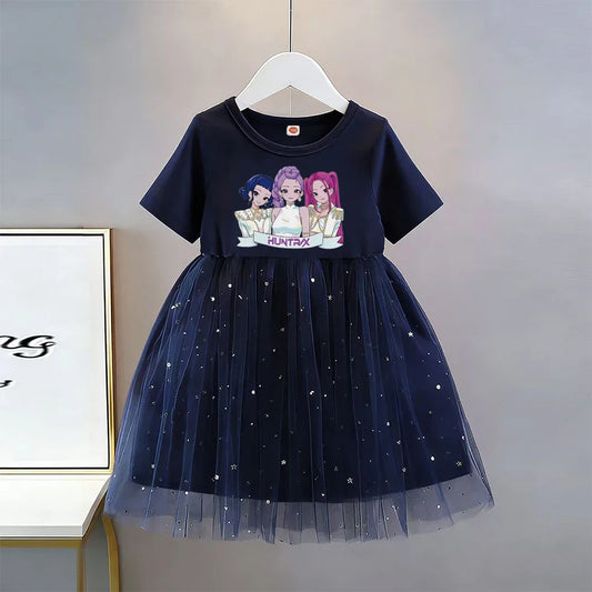 Summer New Girls Short-sleeved Dresses Kids Elegant Princess Dress Dress Baby Princess Girls Dress Children Birthday Party Dress