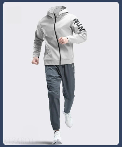 Fleece Warm Running Sportswear Set Men's Autumn and Winter Fitness Wear Fast Dry Clothes Training Morning Run Outdoor Cycling
