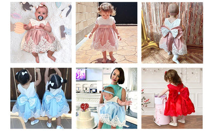Girls White Baptism Dress Bridesmaid Dresses For Wedding Prom Gown Big Bow Girls Elegant Dresses Red Puffy Christmas Dress