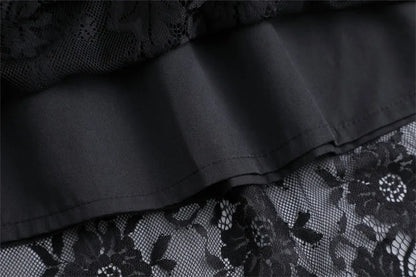 Women Lace Floral False Hem Layering Fake Top Lower Skirt Half Shirt Blouse Skirt Extenders Skirt Fake Hem