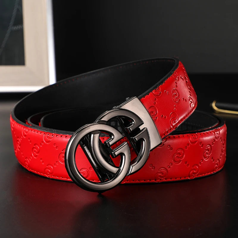 2025 New business Male Famous Style Metal Automatic Buckle Luxury Brand Women Belt Genuine Leather Belts for Men Strap jeans
