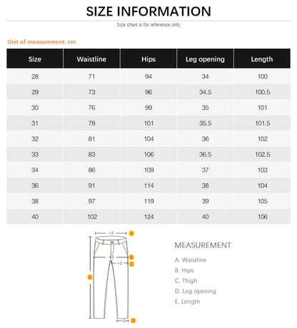 2025 Autumn Men's Elastic Colorful Jeans Breathable Casual  Straight Fitted Solid Color Denim Pants Korean Fashion Trousers