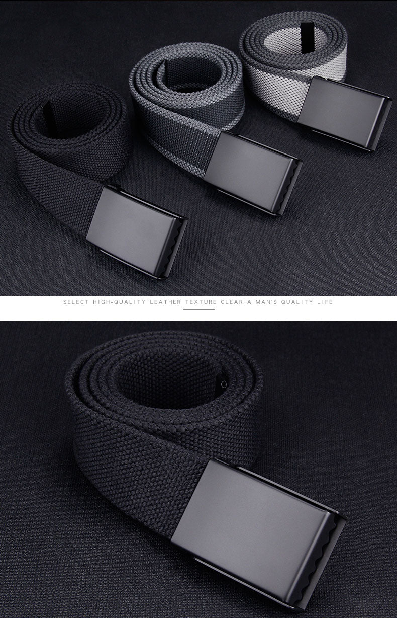 Plus LONG Size 160 150 140 130 120 110 cm Canvas Belts Men Black Automatic buckle Unisex Women Large Big Size Jeans Belts 2023