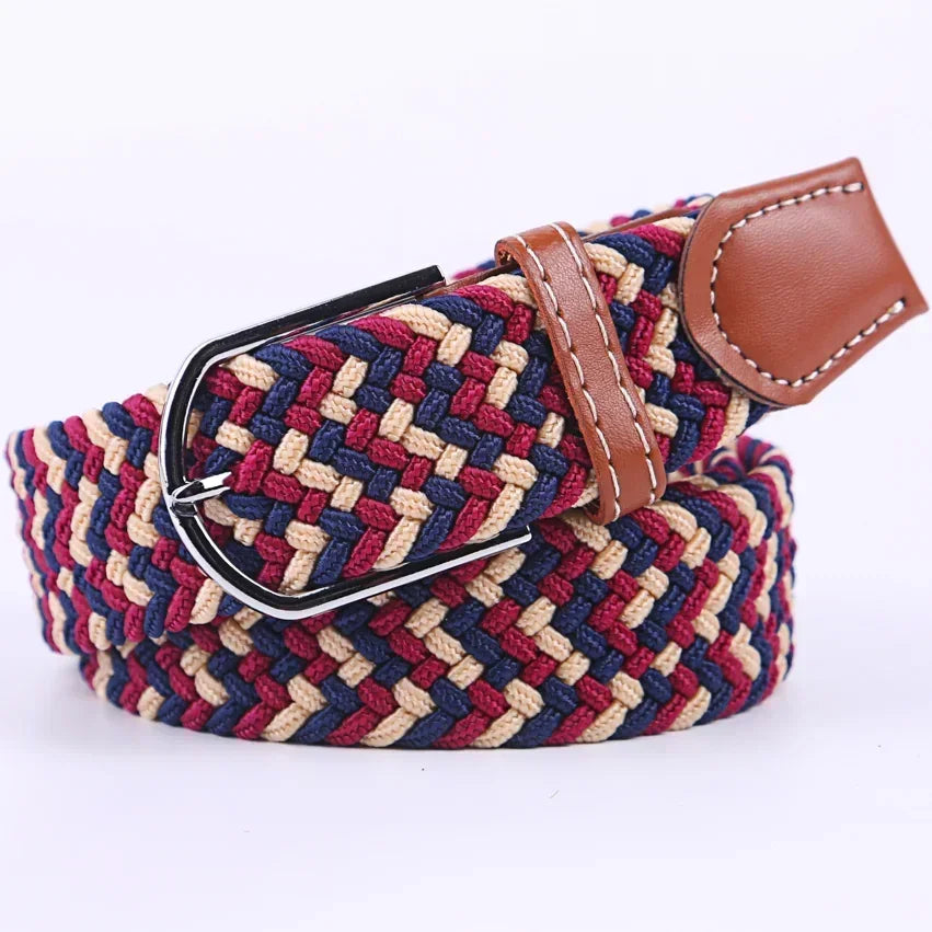 Women's Belt Fashion Casual Woven Elastic Belt Outdoor Sports Military Tactical Strap Climbing Work Belt Unisex Jeans Pants