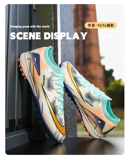New Men Football Boots Match Indoor Breathable Ultralight Grass Cleats Soccer Shoes Long Spikes Sneakers Training Drop Shipping