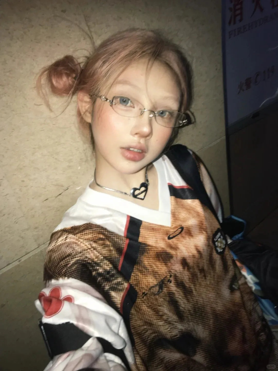 Japanese Y2k Kitten Print Jersey T-shirt Vintage Harajuku V-neck Long Sleeve Cat Tops American Retro Streetwear 2000s