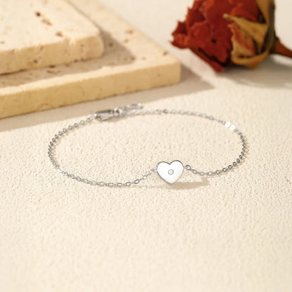 D Color Moissanite Bracelet 925 Sterling Silver Simple Heart Daily Link Chain Bracelet For Women Fine Jewelry With Box