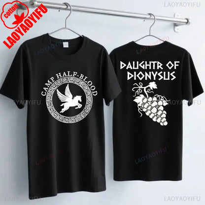 Camp Half Blood Men Women T-shirt 2 Sided TShirt Summer Greek Mythology Zeus Athena's Daughter Print Halloween Orange Tops