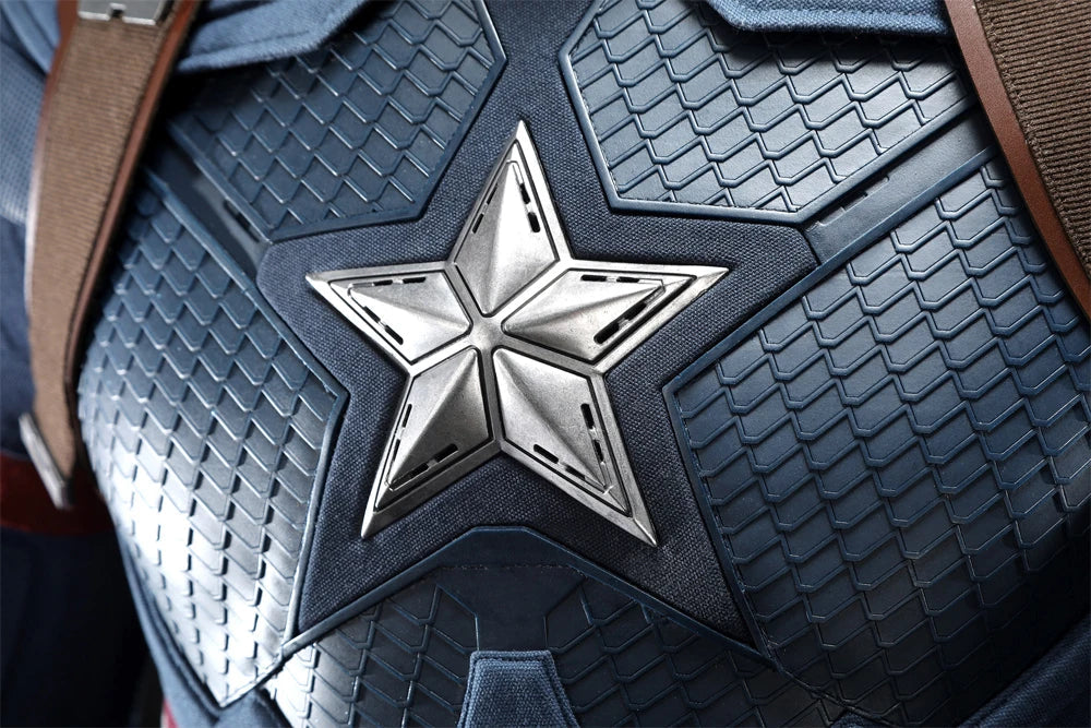 High Quality Adult Superhero Captain Steven Rogers Cosplay Costume Battle Uniform Costume  Halloween Carnival Helmet Boots