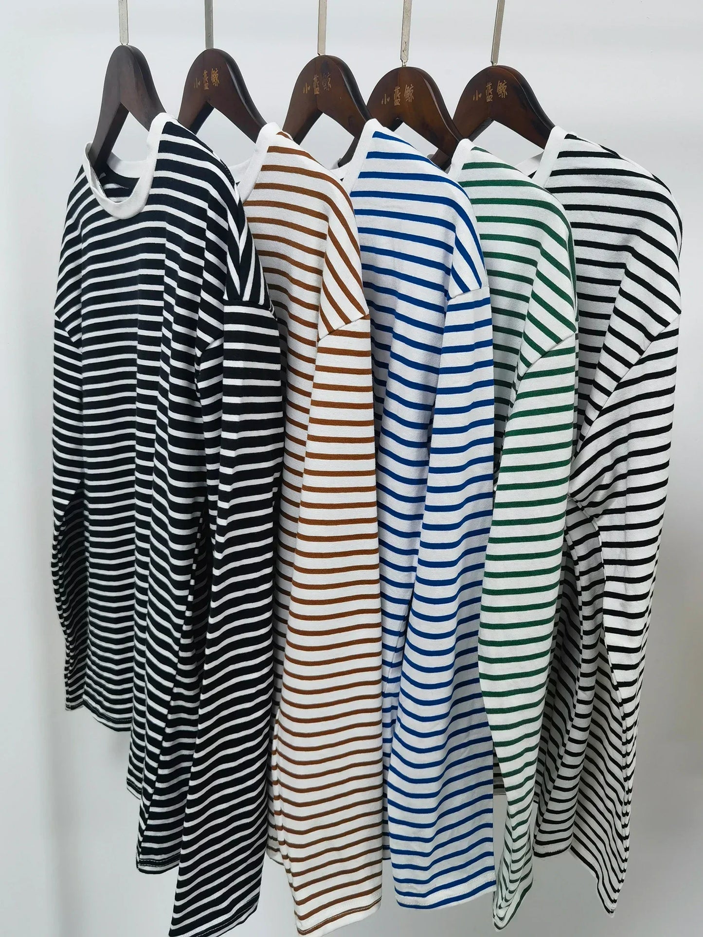 2025 Summer Long Sleeve Striped T-Shirts Women Basic Casual Tops Female Cozy Loose Cotton Tees Harajuku T Shirt New