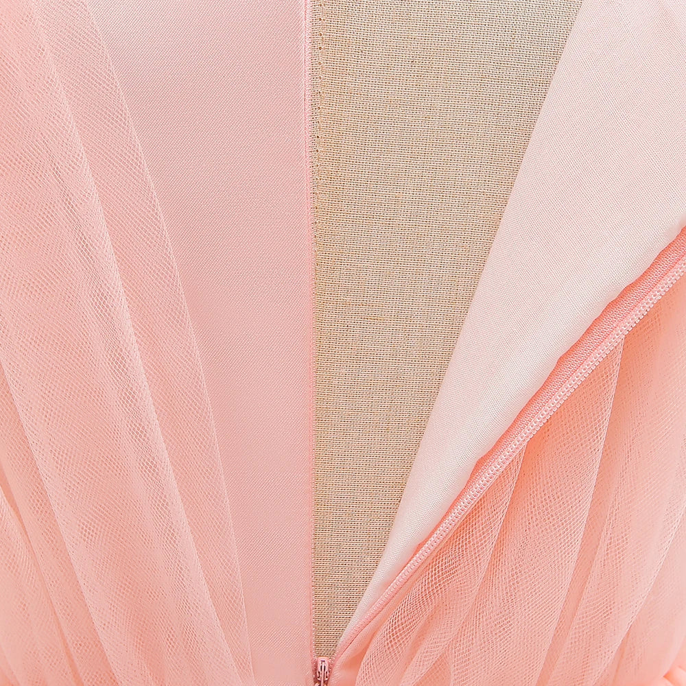 Summer Bow Bridemaid Party Girls Dresses Elegant Tulle Birthday Wedding Princess Dress for Girl New Years Prom Christmas Costume
