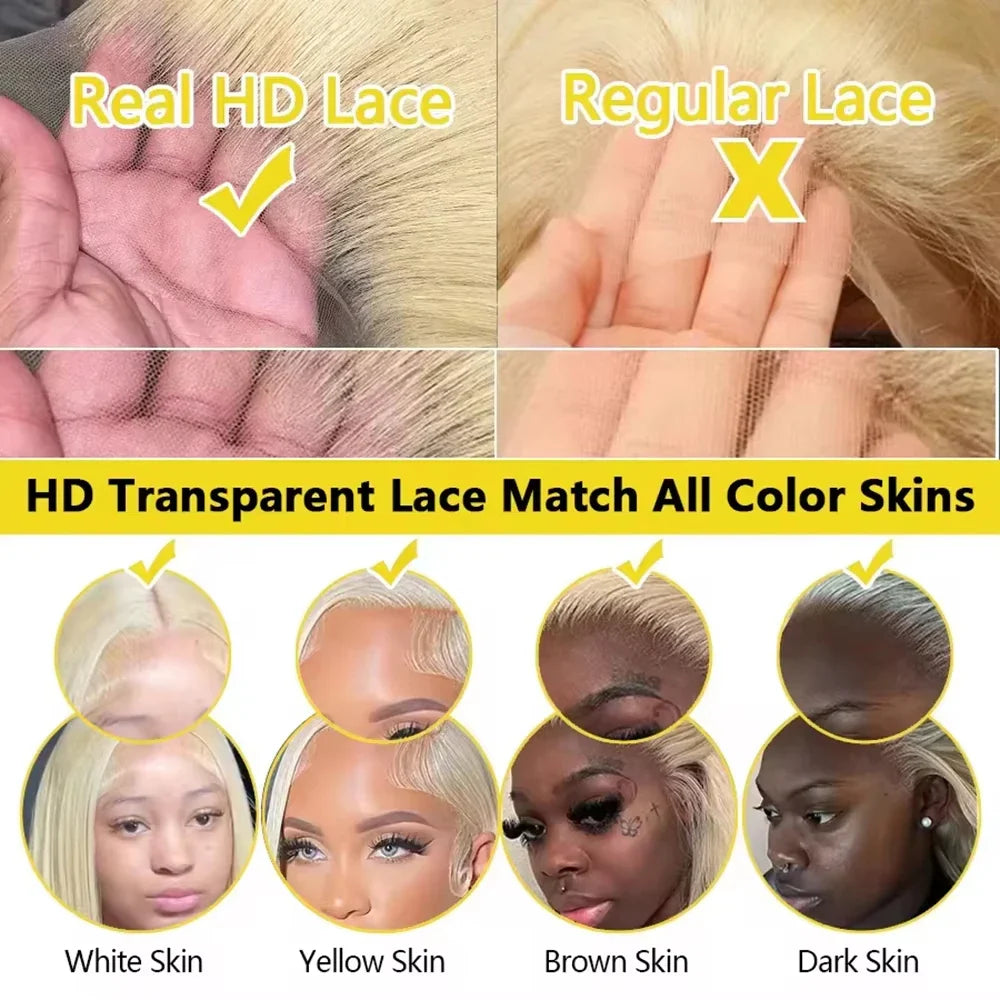 613 Blonde Lace Front Wig Human Hair 13X6 Hd Lace Frontal Wig Straight Brazilian Human Hair 13X4 Lace Front Human Hair Wig