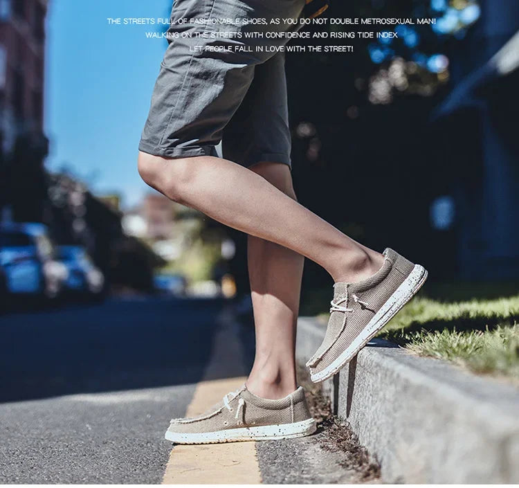 Summer Men's Canvas Shoes Denim Sneakers Men's Canvas Shoes Breathable Moccasins Vulcanized Shoes Men's Sneakers Shoes Plus Size