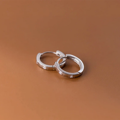 925 Sterling Silver Statemnet Gold Plaid Simple Huggies Ear Buckles Elegant French Piercing Hoop Earring for Women Jewelr