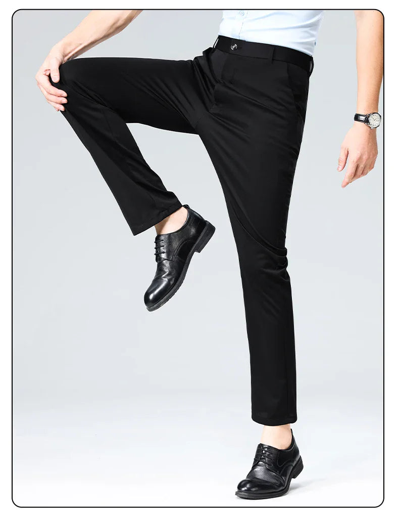 Four Season Men's Business Casual Pants Spring Summer Stretch Trousers Office Suit Pants Men Formal Pants Breathable Comfortable