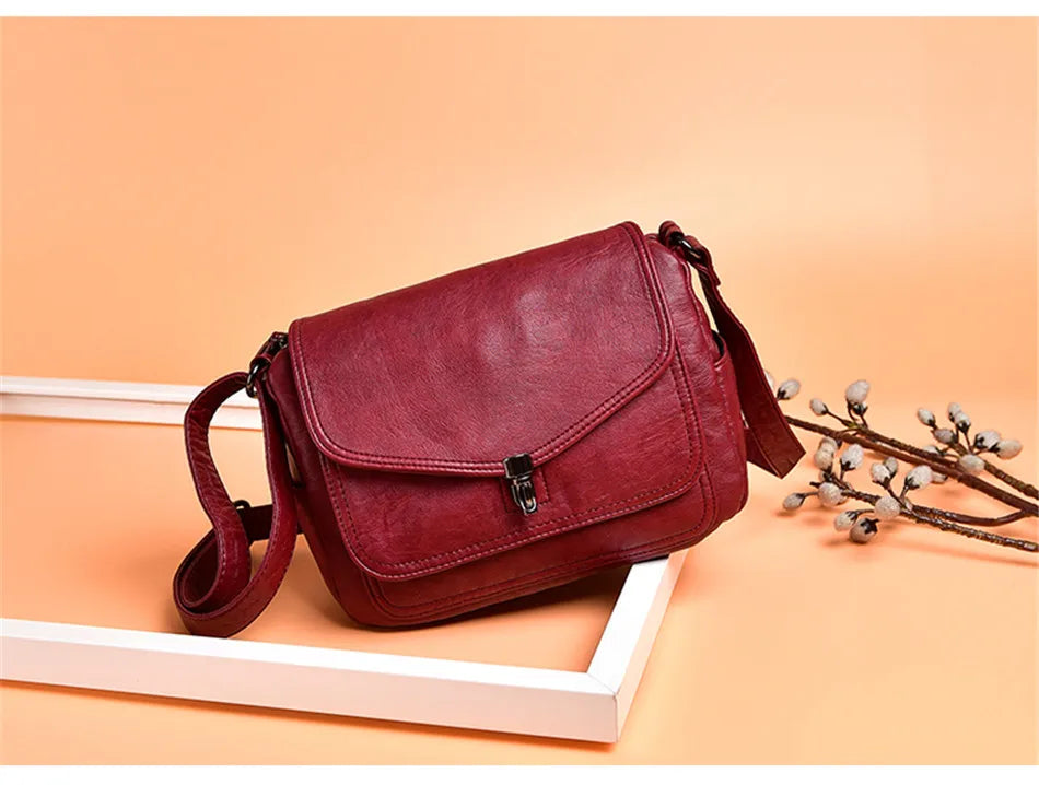 Vintage Soft Leather Femmels' Shoulder Bags Luxury Handbags Women's Packet New Designer Small Crossbody Bag 2024 Sac a Femme