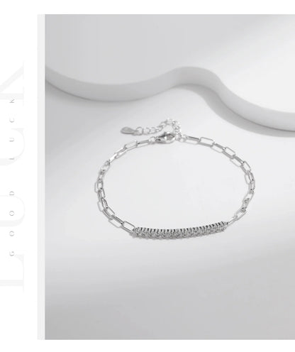 Sparkling D Color Moissanite Bracelet 925 Sterling Silver Lock Stackable Trendy Bracelets For Women Jewelry With Gift Box