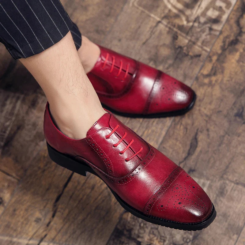 Handmade Fashion Mens Brogue Luxury Big Size 47 Wedding Party Leather Business Oxfords Dress Casual Formal Shoes Loafers for Men