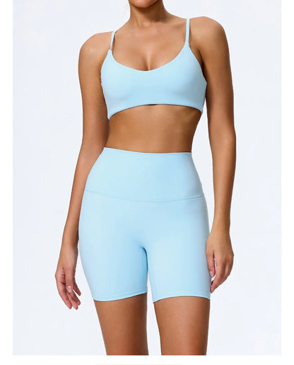 Ctenkevet Summer Women 2Pcs Sleeveless Sports Set Female Gym Two-piece Yoga Set High Waist Breathable legging Sportswear Women