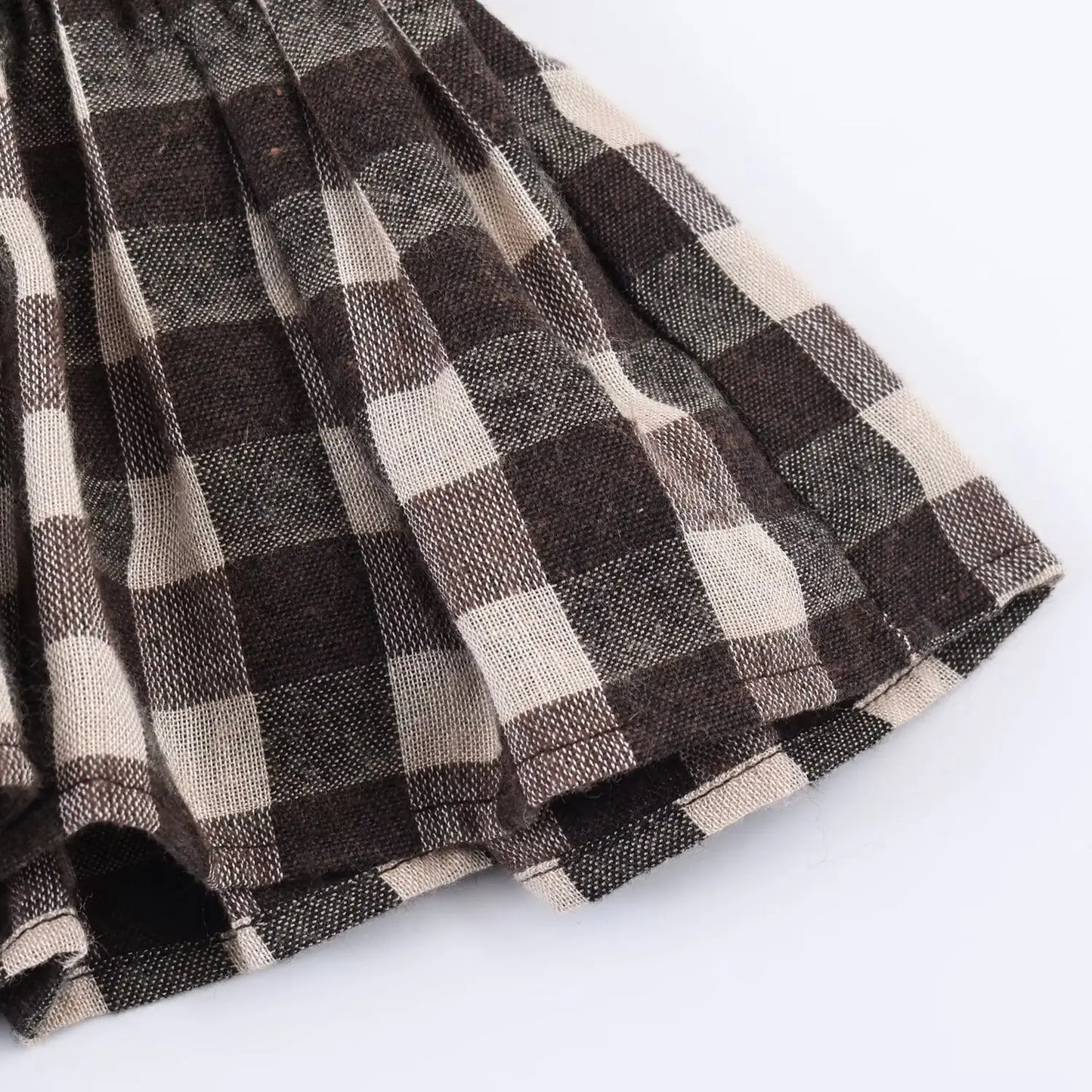 2025 Vintage Chic Brown Plaid Shirts Women Long Sleeve Blouses Fold Fashion Casual Elegant Women Tops Y2k